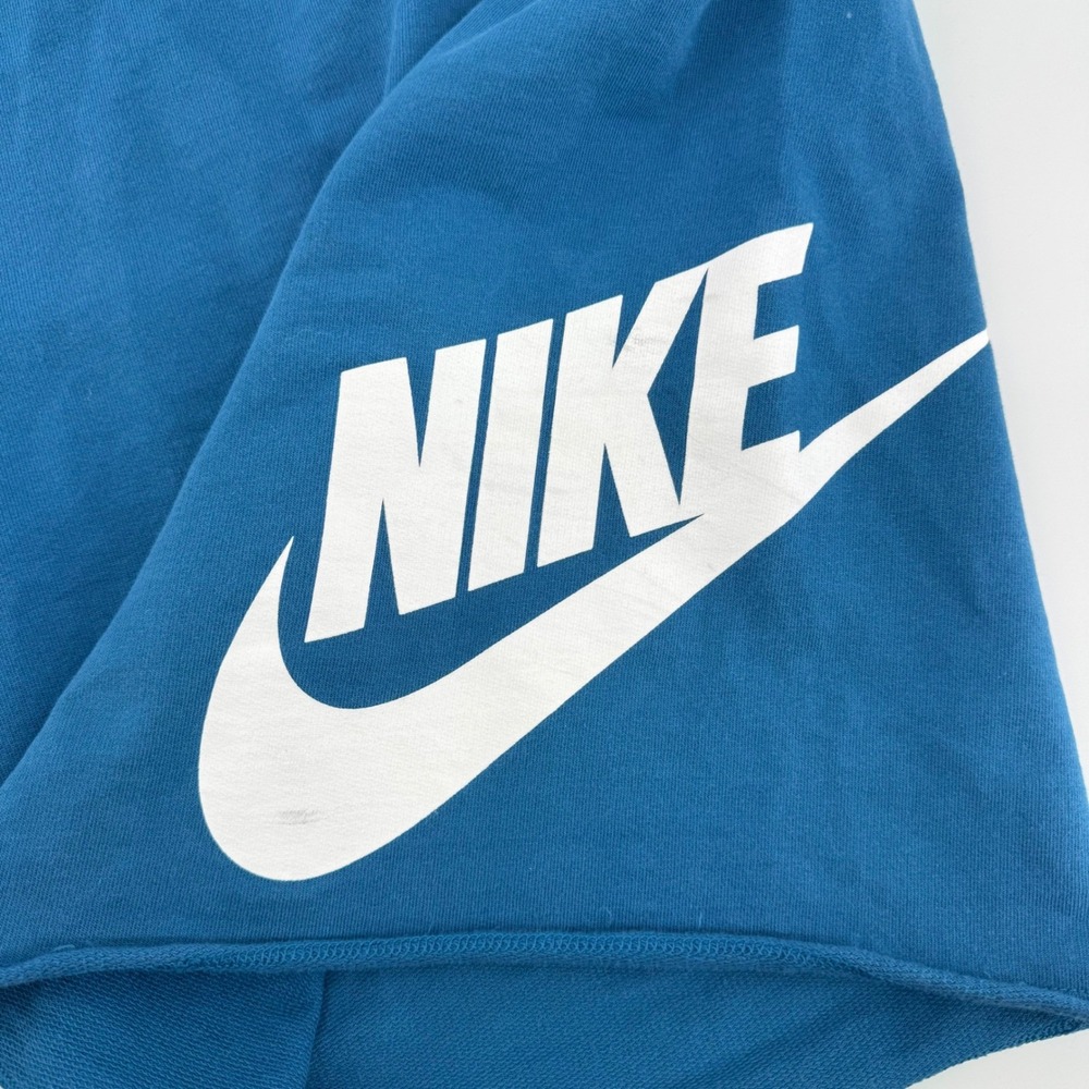 Nike Sportswear Alumni Shorts Mens XXL Blue Graphic Logo Raw Hem‎ 836277-457 - Picture 3 of 9